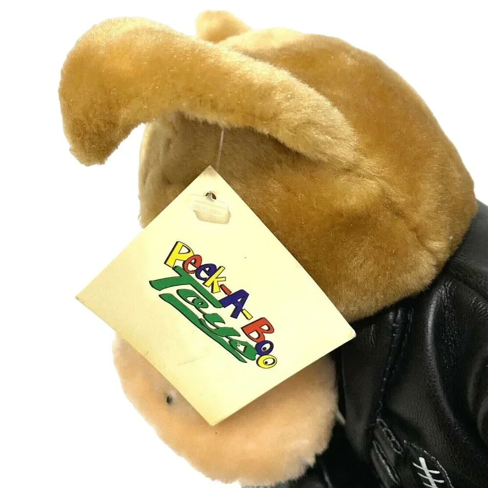 Peek A Boo Toys Plush Bulldog Wearing‎ Faux Leather Jacket 9